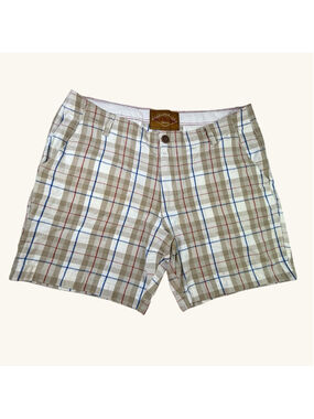 Red Camel Mens Plaid Shorts Size 38 Cotton Flat Front Casual Summer